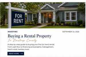 Rental property investing in Bastrop County blog graphic